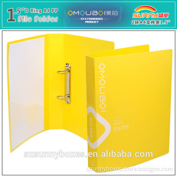 Wholesale A4 Color PP Clear Pocket 2 Ring Binder Presentation Folder